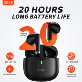 QERE E28 écouteurs sans fil Bluetooth 5.3 In-Ear HIFI avec annulation de bruit, IPX5 & Touch Control - Noir