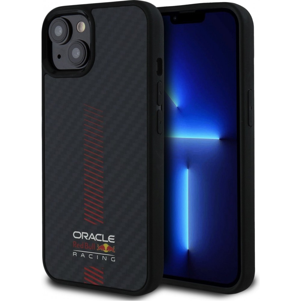 Coque iPhone 13 - Red Bull Racing Carbon Powerbar MagSafe - Noir