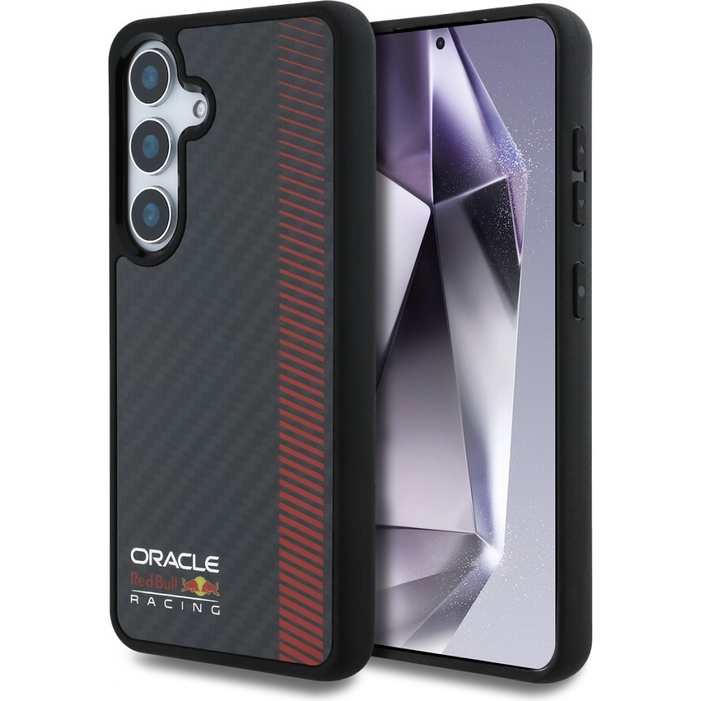 Coque Samsung Galaxy S25+ - Red Bull Racing Carbon Powerbar MagSafe - Noir