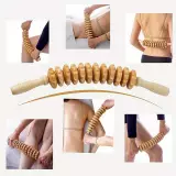 Rouleau de massage en bois naturel anti-cellulite pour muscles et tissus profonds drainage lymphatique