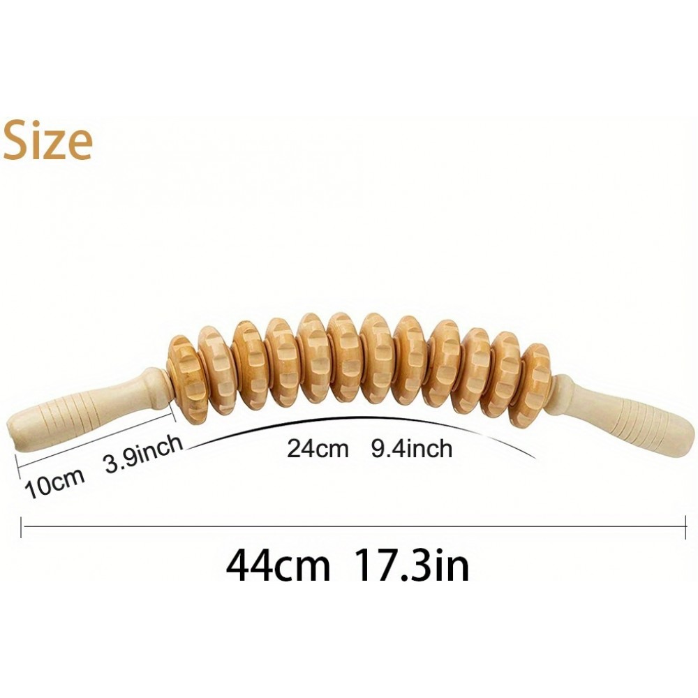 Naturholz Anti-Cellulite Massage-Roller f&uuml;r tiefe Muskeln und Gewebe, Lymphdrainage