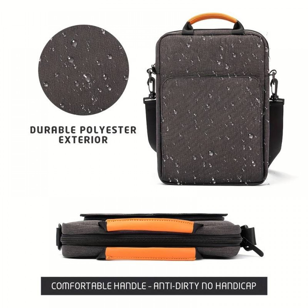 Sac à bandoulière sac à main portable imperméable pour iPad + Laptop + MaxBook 13 pouces - Gris
