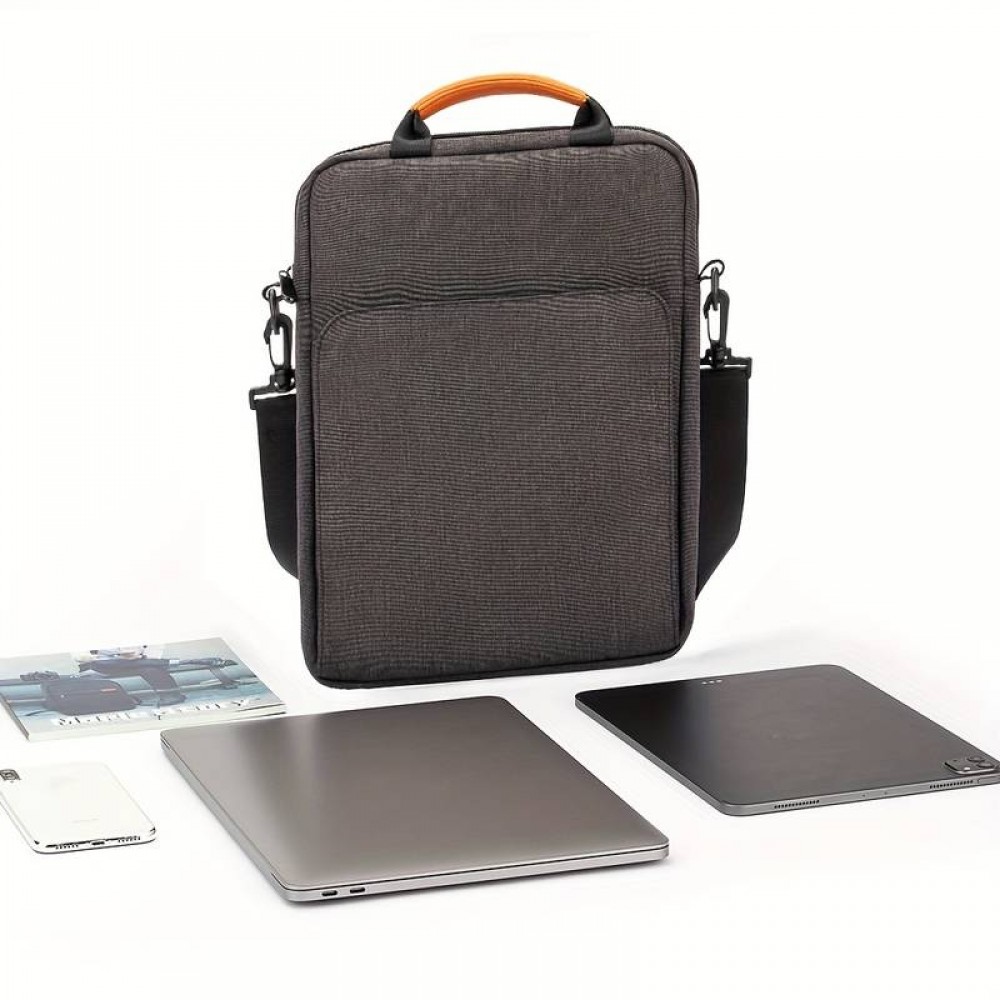 Sac à bandoulière sac à main portable imperméable pour iPad + Laptop + MaxBook 13 pouces - Gris