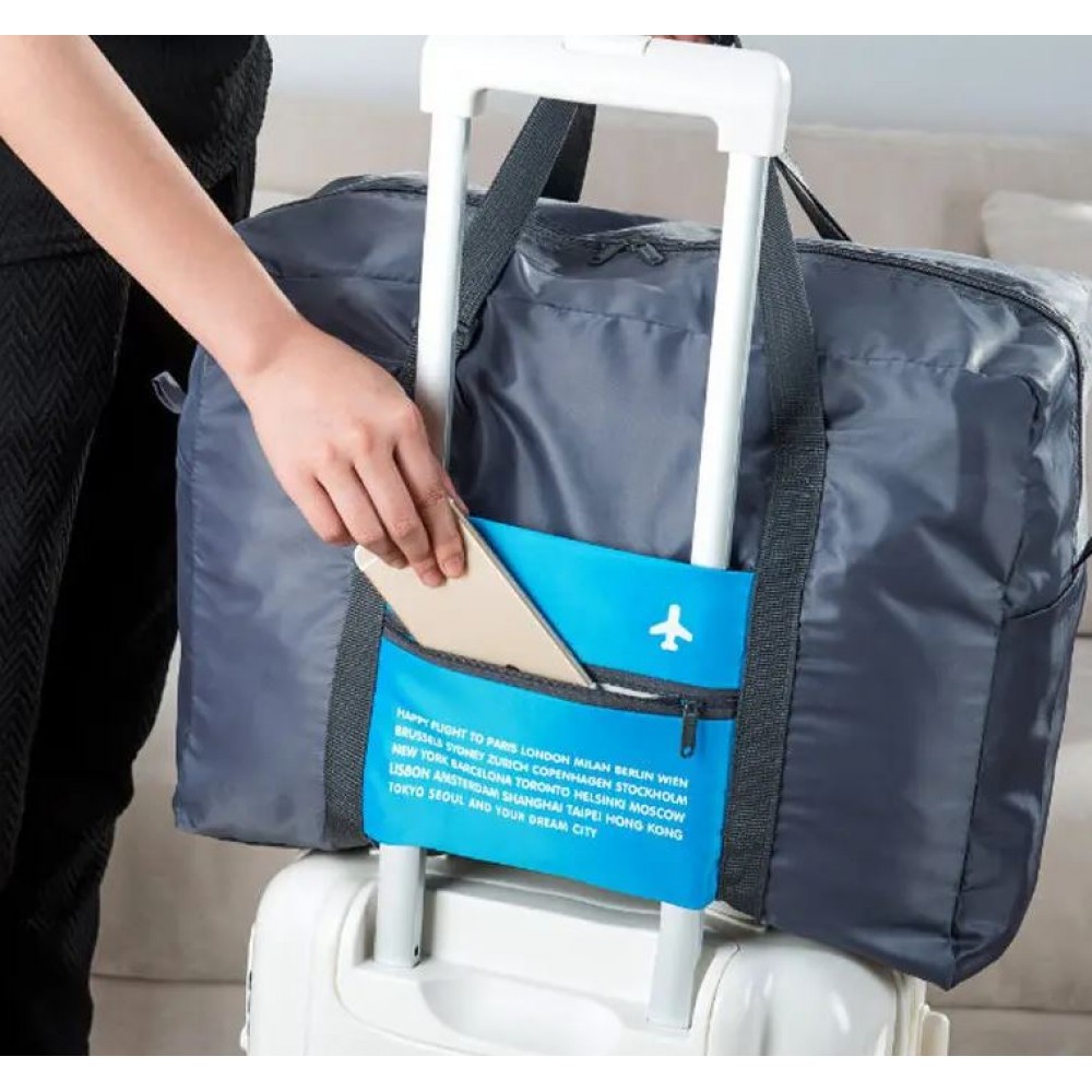 Faltbare und wasserfeste Reisebegleiter-Tasche mit 32L Füllvolumen - Blau