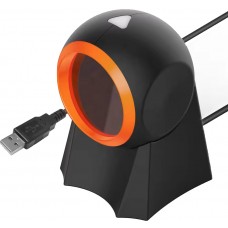 Scanner de code-barres EAN + QR-codes & Datamatrix Plug & Play (1D/2D) avec câble USB-A - Noir