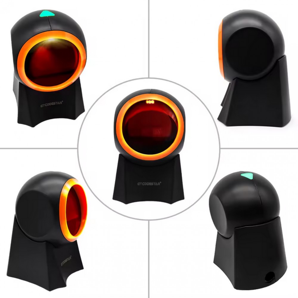 Scanner de code-barres EAN + QR-codes & Datamatrix Plug & Play (1D/2D) avec câble USB-A - Noir