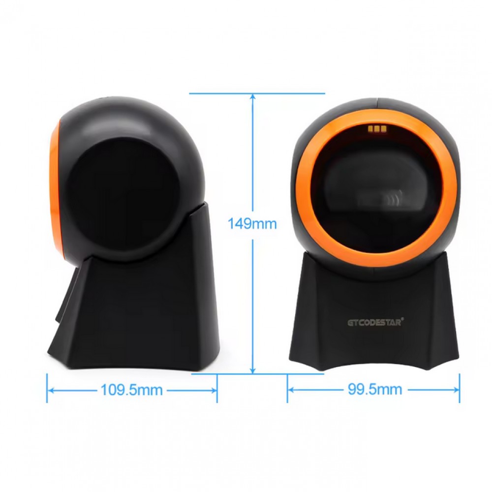 Scanner de code-barres EAN + QR-codes & Datamatrix Plug & Play (1D/2D) avec câble USB-A - Noir