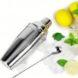 Set complet (5 pièces) de shaker à cocktail - Outils de bar en acier inoxydable pour mixologie - Argent