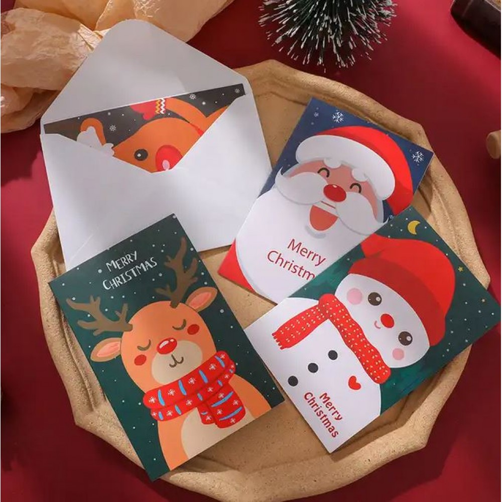 Set de 6 cartes de vœux de Noël mignonnes et chaleureuses Merry Christmas