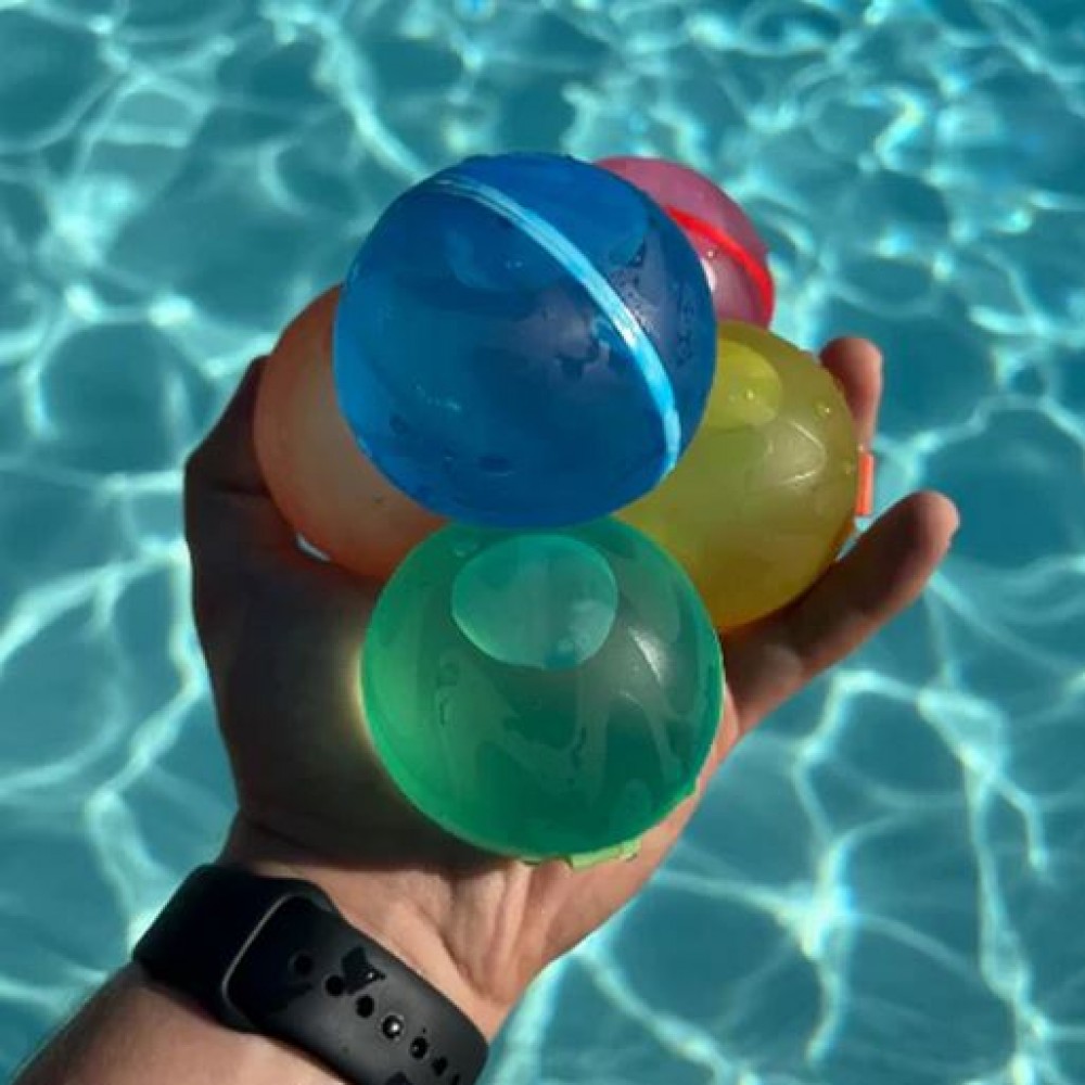 Set de 7 ballons / bombes à eau réutilisables et écologiques Multicolor
