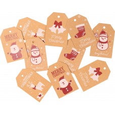 Set de cartes prénoms pour les cadeaux de Noël (10 pièces, 5 designs)
