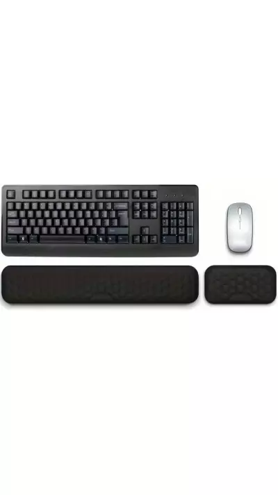 Set repose-poignets en mousse à mémoire de forme ergonomique et souple pour clavier et souris - Noir