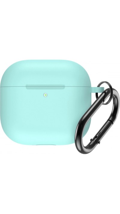 AirPods 4 Case Hülle - Silikonmatte mit Karabiner - Türkis