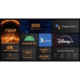 Smart Projecteur HD MG50 Multimédia LED Home Cinema avec Screen Mirroring (Android 12, Wi-Fi 6)