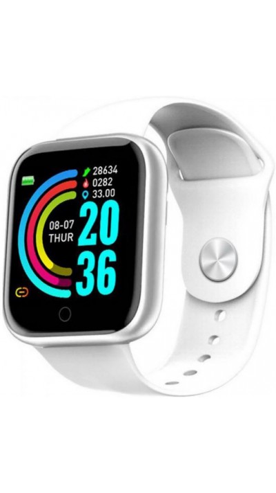 Smart Watch FitPro Y68 - Montre connectée avec écran tactile et programmes de sport / fitness - Blanc