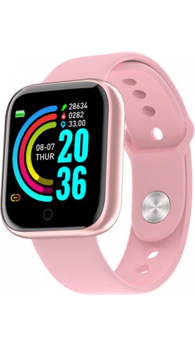 Smart Watch FitPro Y68 - Montre connectée avec écran tactile et programmes de sport / fitness - Rose