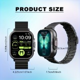 Smartwatch 2 en 1 avec écouteurs sans fil TWS Bluetooth intégrés - Bracelet silicone noir