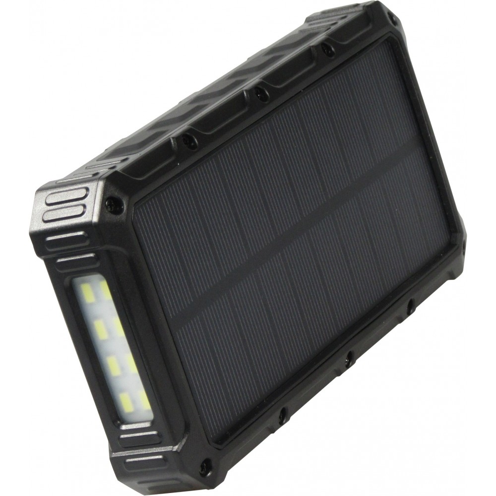 Solar Power Bank outdoor 36000mAh batterie externe avec Qi Wireless Charging - Noir