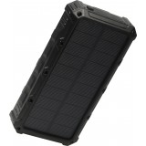 Solar Power Bank outdoor 36000mAh batterie externe avec Qi Wireless Charging - Noir