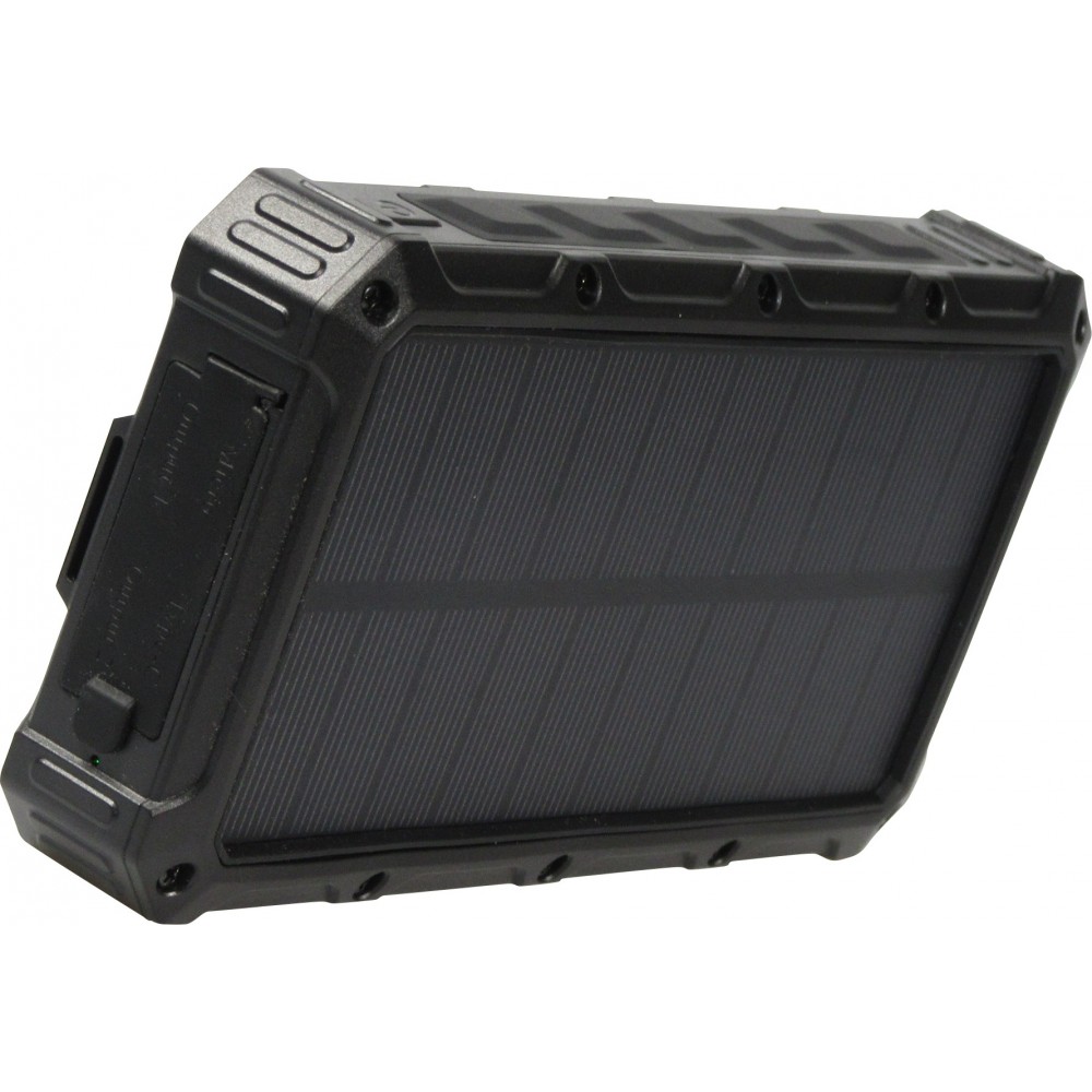 Solar Power Bank outdoor 36000mAh batterie externe avec Qi Wireless Charging - Noir