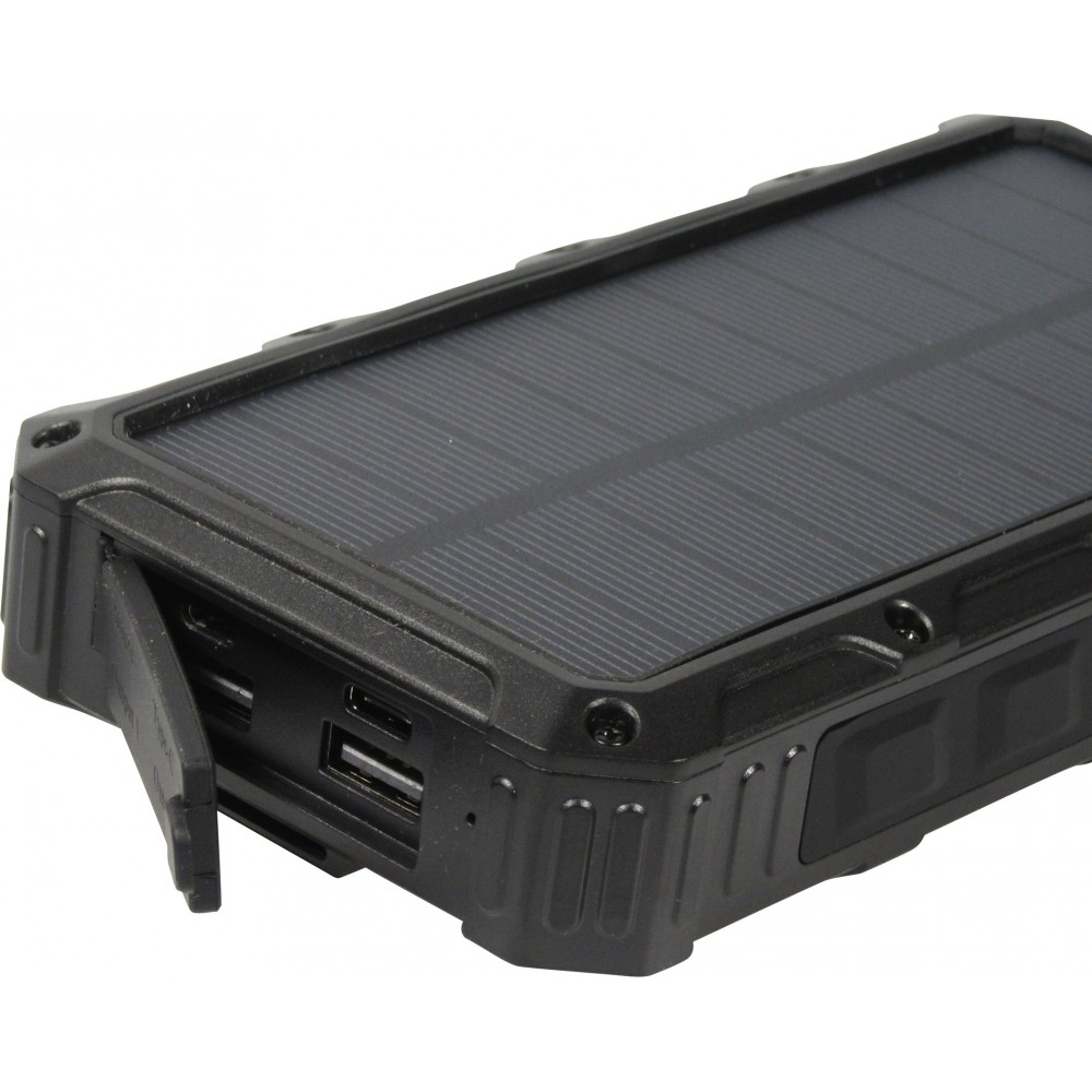 Solar Power Bank outdoor 36000mAh batterie externe avec Qi Wireless Charging - Noir