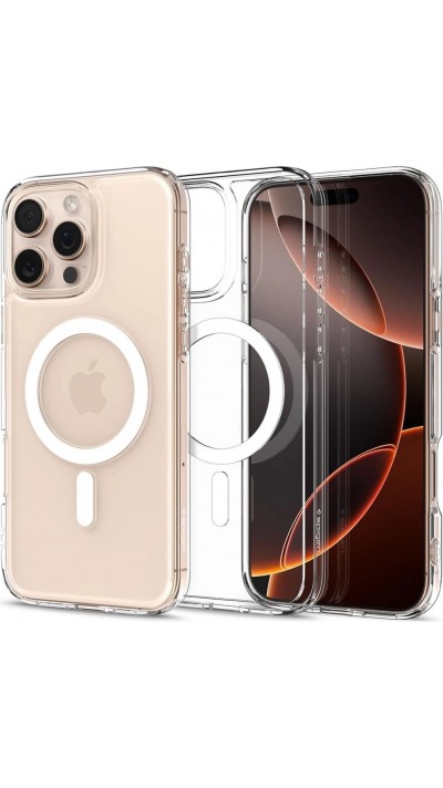 Coque iPhone 16 Pro - Spigen Ultra Hybrid Mag Case avec MagSafe - Blanc