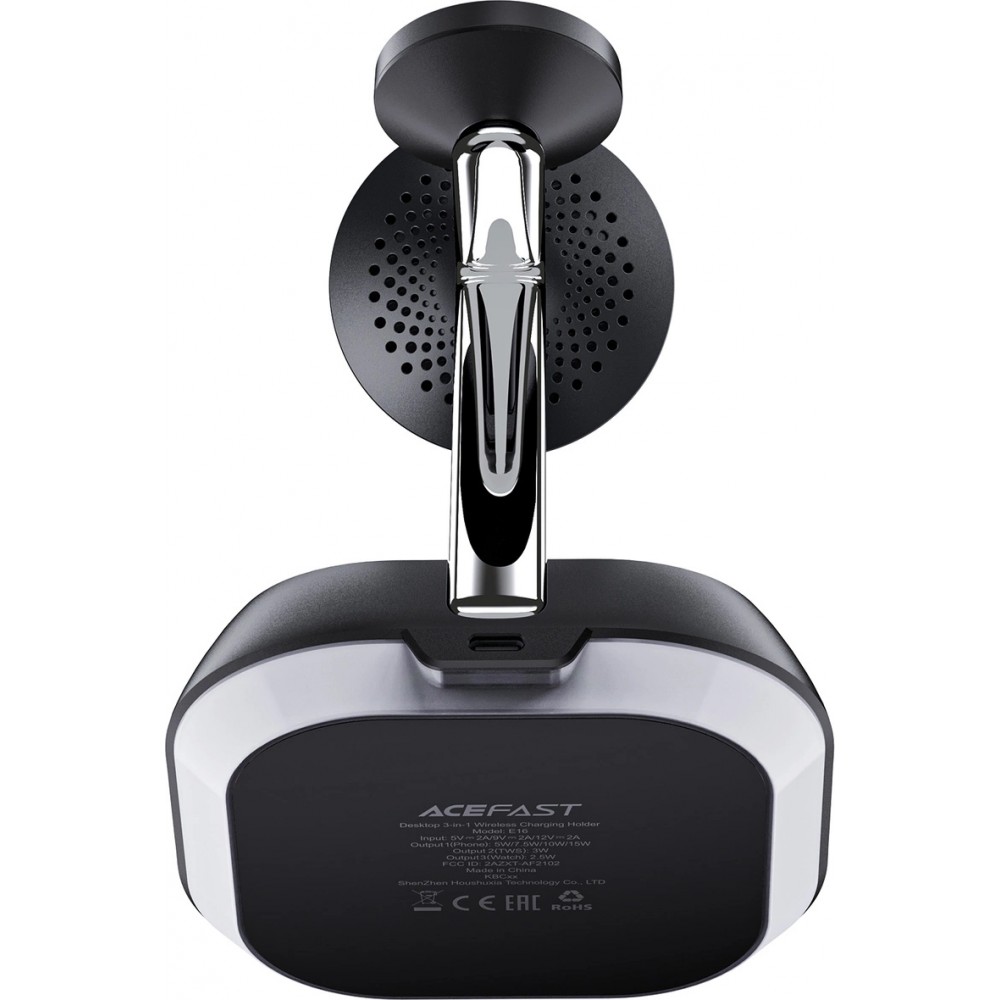 Station de Charge Inductive 3 en 1 Acefast E16 15W pour iPhone / Airpods / Apple Watch - Noir