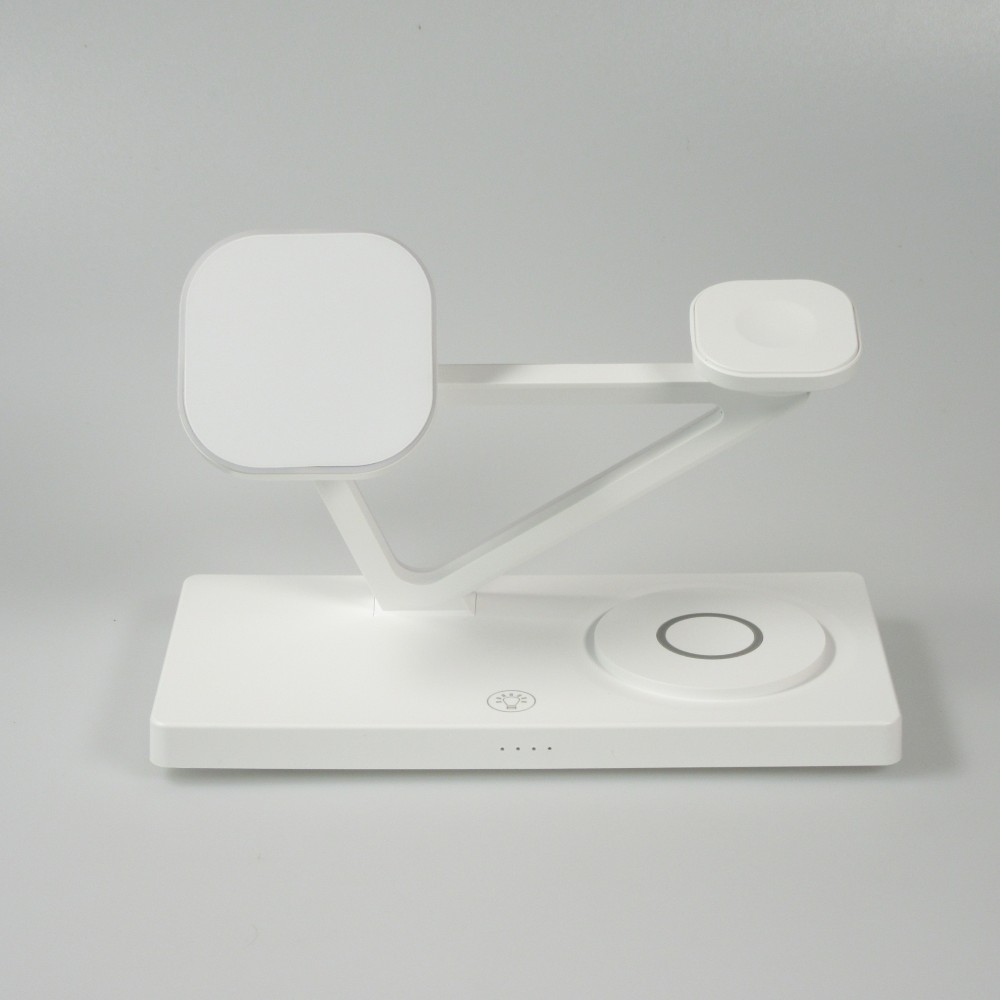Station de charge magn&eacute;tique 5 en 1 Chargement sans fil 15W avec MagSafe - Contr&ocirc;le tactile - Veilleuse LED - Blanc