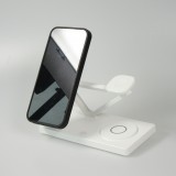 Station de charge magn&eacute;tique 5 en 1 Chargement sans fil 15W avec MagSafe - Contr&ocirc;le tactile - Veilleuse LED - Blanc