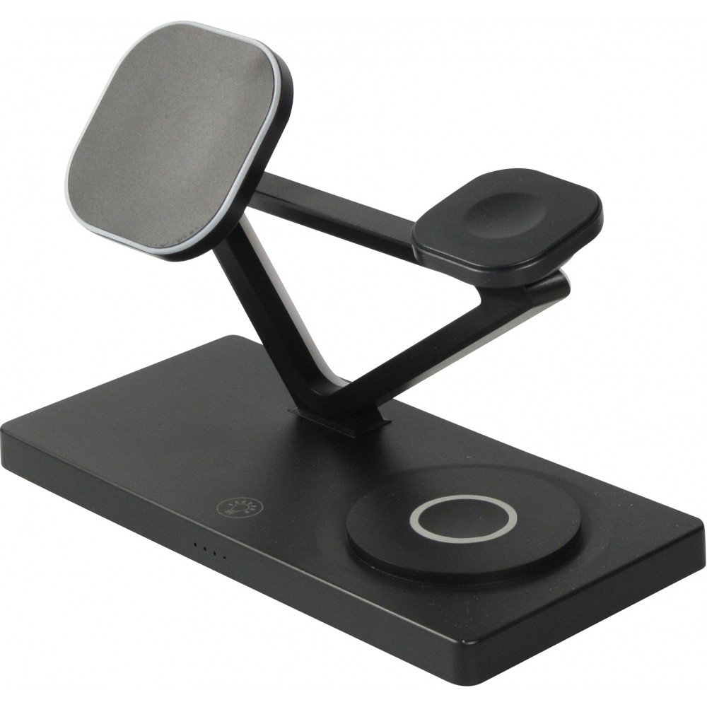 Station de charge magn&eacute;tique 5 en 1 Chargement sans fil 15W avec MagSafe - Contr&ocirc;le tactile - Veilleuse LED - Noir