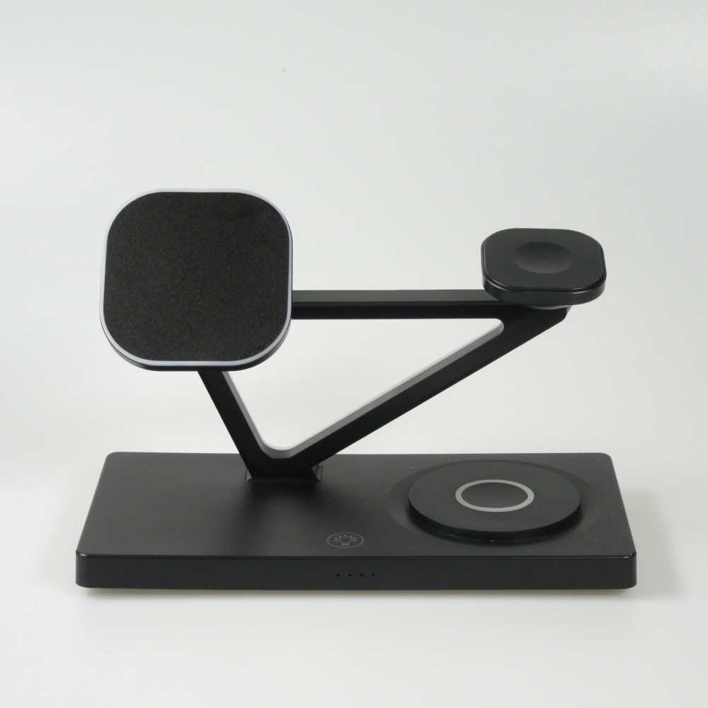 Station de charge magn&eacute;tique 5 en 1 Chargement sans fil 15W avec MagSafe - Contr&ocirc;le tactile - Veilleuse LED - Noir
