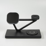 Station de charge magn&eacute;tique 5 en 1 Chargement sans fil 15W avec MagSafe - Contr&ocirc;le tactile - Veilleuse LED - Noir