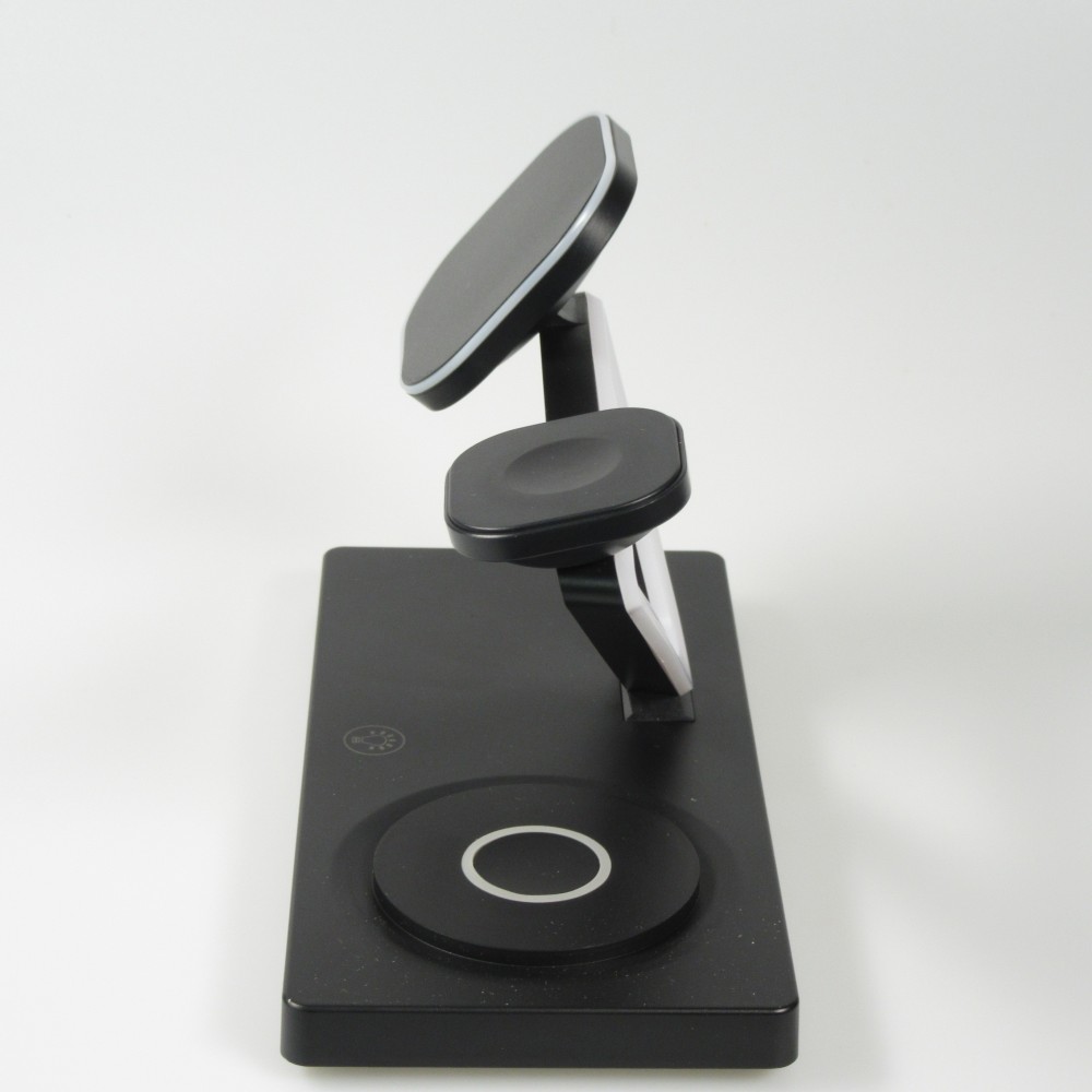Station de charge magn&eacute;tique 5 en 1 Chargement sans fil 15W avec MagSafe - Contr&ocirc;le tactile - Veilleuse LED - Noir