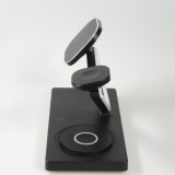 Station de charge magn&eacute;tique 5 en 1 Chargement sans fil 15W avec MagSafe - Contr&ocirc;le tactile - Veilleuse LED - Noir