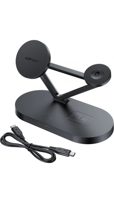 Station de charge sans fil Qi 15W Acefast pour iPhone / Apple Watch / AirPods avec MagSafe - Noir