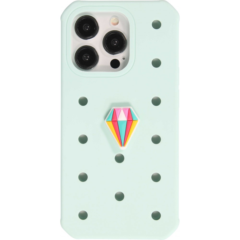 Charm bijou 3D pour coque avec trous style Crocs - Colorful Diamond