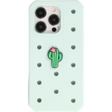 Charm bijou 3D pour coque avec trous style Crocs - Funny Flower Cactus