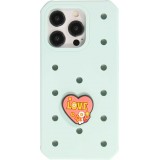 Charm bijou 3D pour coque avec trous style Crocs - Heart Love Flowers