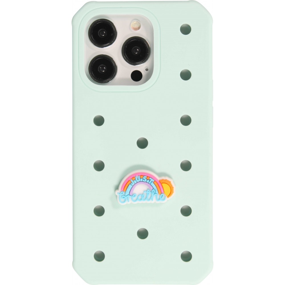 Charm bijou 3D pour coque avec trous style Crocs - Just Breath Rainbow