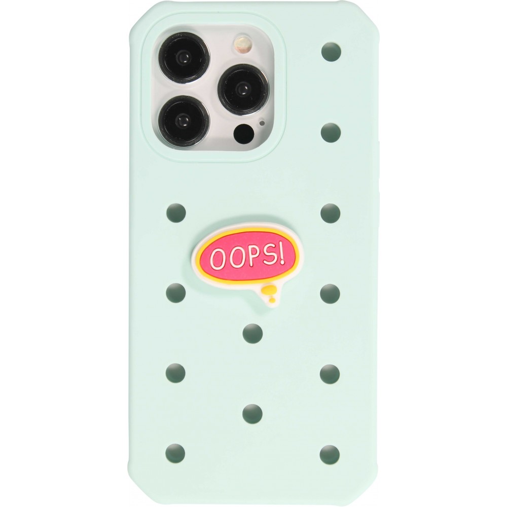 Charm bijou 3D pour coque avec trous style Crocs - Oops! Cartoon