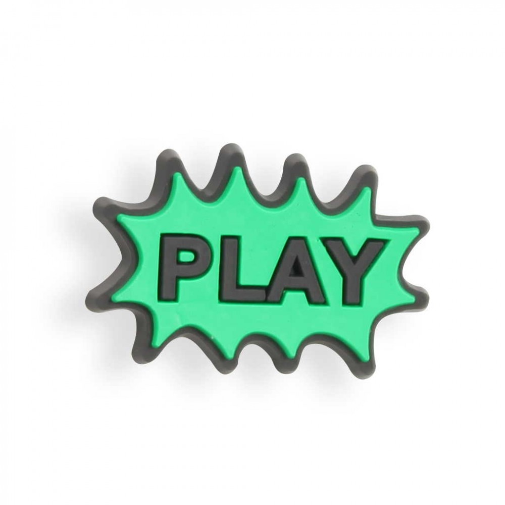 Charm bijou 3D pour coque avec trous style Crocs - PLAY Comic Sign