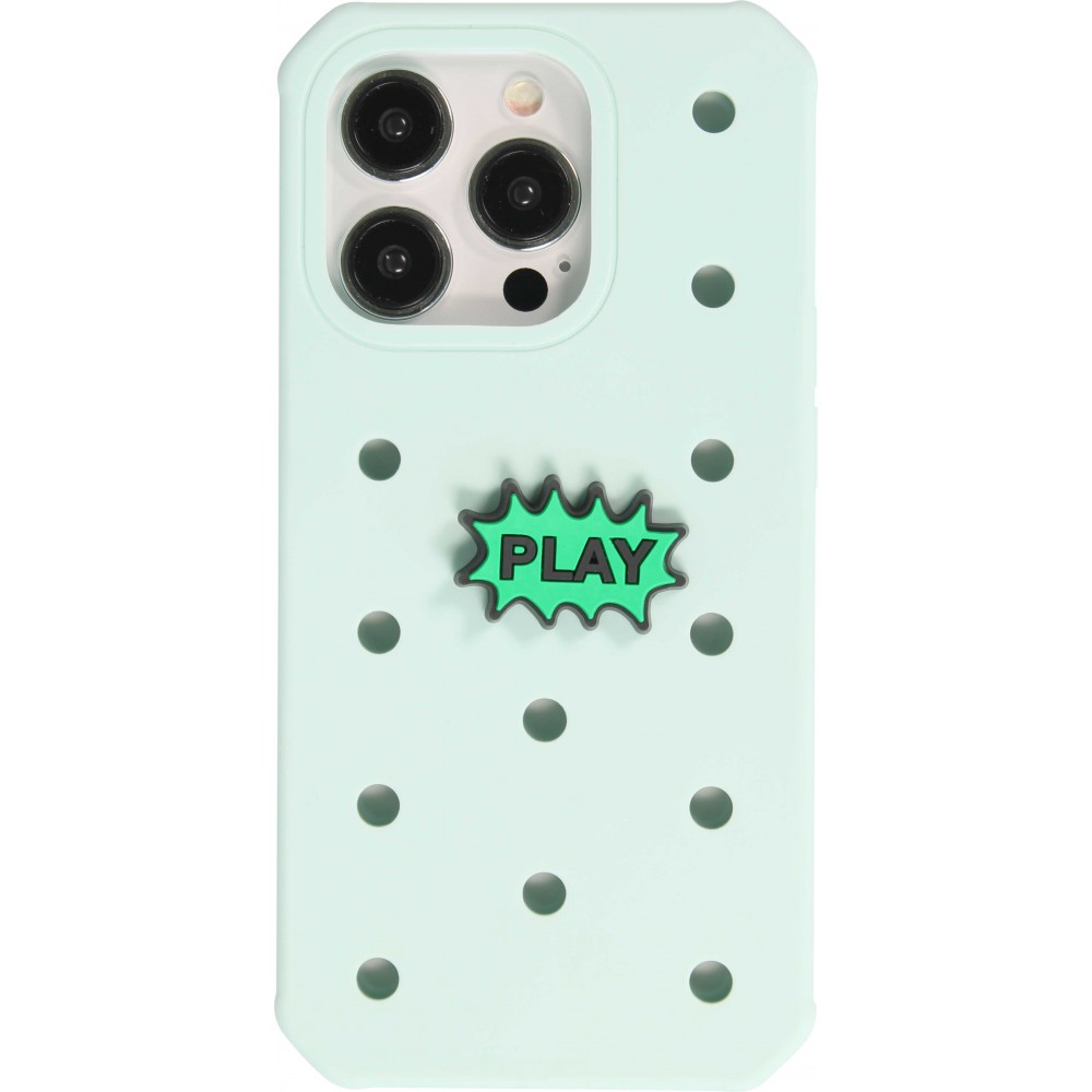 Charm bijou 3D pour coque avec trous style Crocs - PLAY Comic Sign