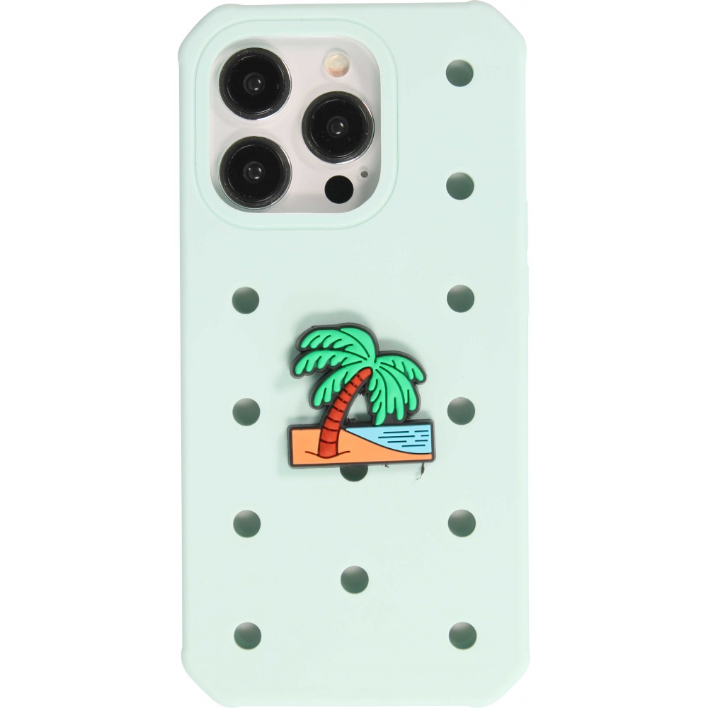 Charm bijou 3D pour coque avec trous style Crocs - Palmtree on Island