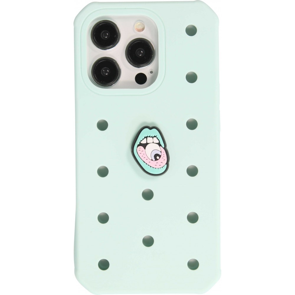Charm bijou 3D pour coque avec trous style Crocs - Psychodelic Mouth