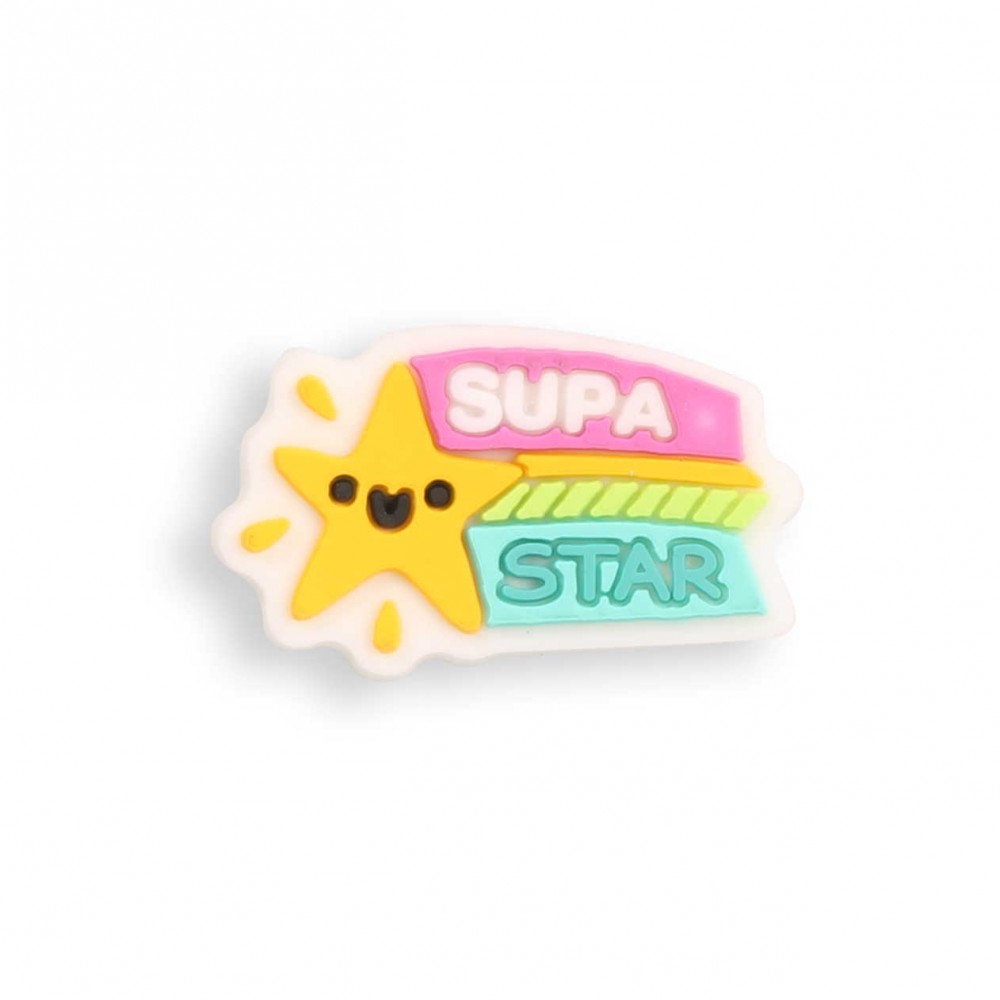 Charm bijou 3D pour coque avec trous style Crocs - Supa Star
