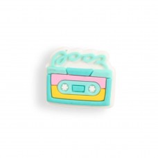 Charm bijou 3D pour coque avec trous style Crocs - Vintage Retro Casette