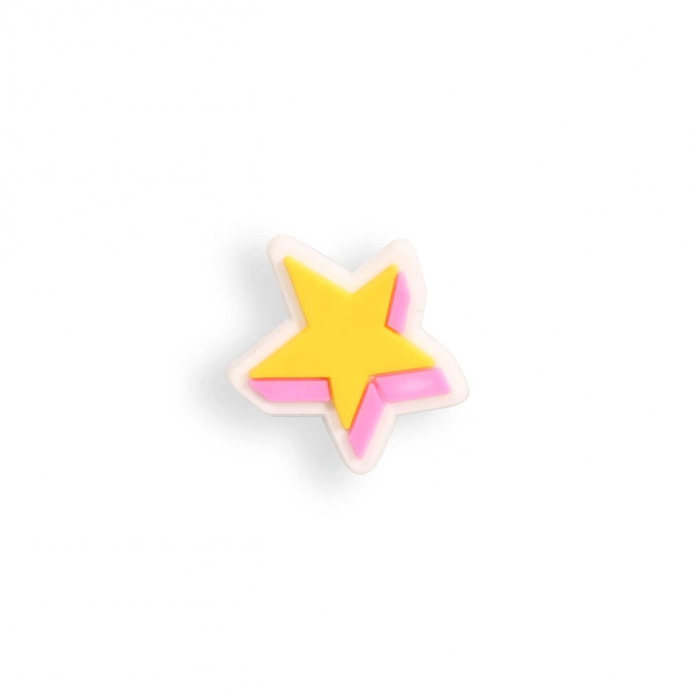 Charm bijou 3D pour coque avec trous style Crocs - Yellow Star