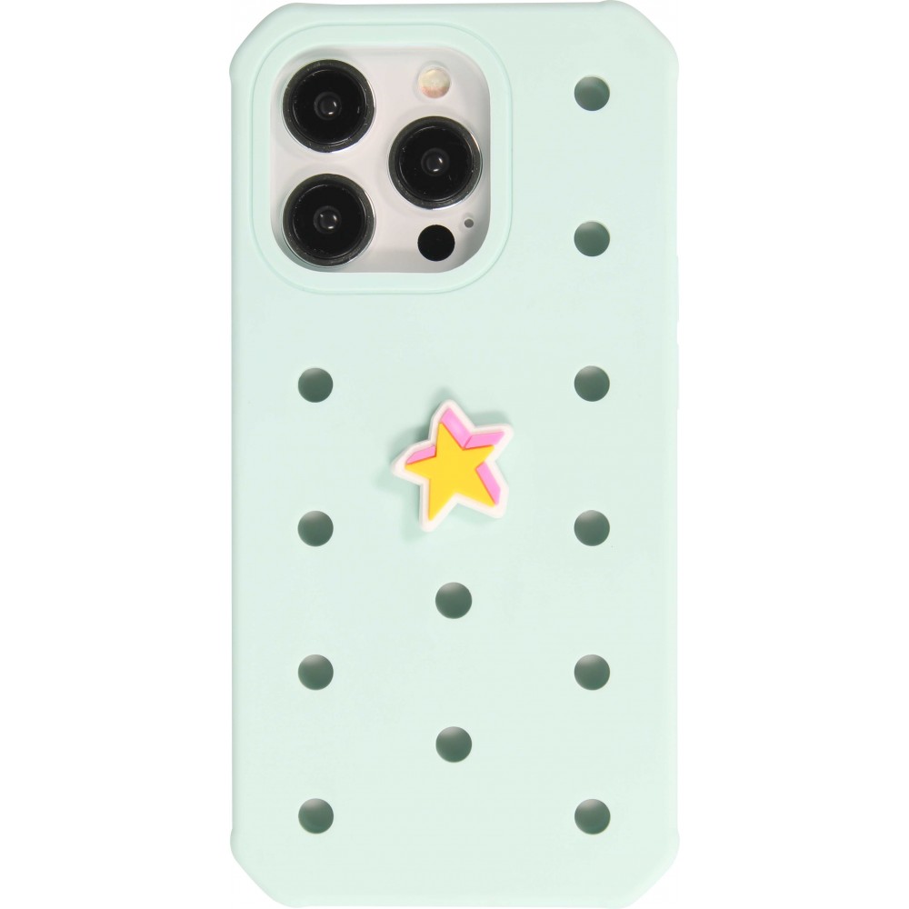 Charm bijou 3D pour coque avec trous style Crocs - Yellow Star