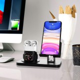 Support de charge multifonctionnel 3 en 1 - rotatif à 180° pour Apple Watch, AirPods, Smartphone - Noir