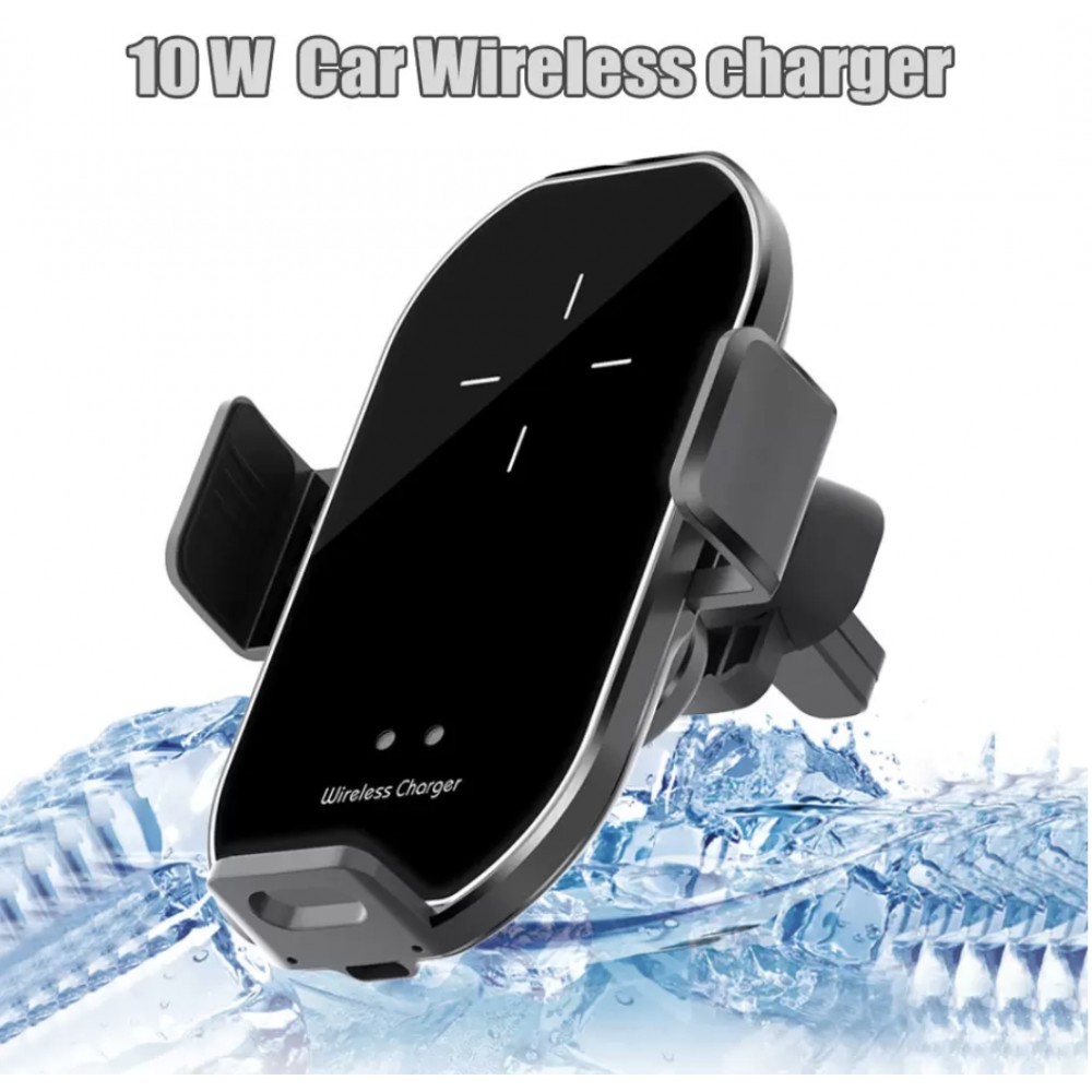 High-Tech Handyhalter 10W Qi fürs Auto - Smart Sensor mit Wireless charging - Silber